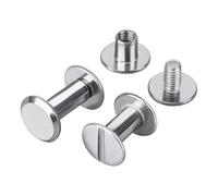 HAISHANG 20 set Viti per Rilegatura, Viti Chicago con Testa Piatta, Rivetti a Vite per Decorazione in Pelle, Libro,Fai da Te,Scrapbook,Legatoria