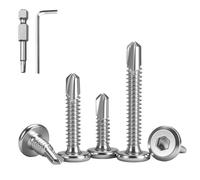 HAISHANG 40 Pezzi Viti Autoforanti 5.5x32mm, Acciaio Inossidabile 410, Testa Svasata con Esagono Interno, Viti Autofilettanti per Strutture Metalliche e Legno