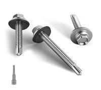 HAISHANG 50 Pezzi 6.3x25mm Viti Autoforanti Testa Esagonale per Metallo | Acciaio Inox 304 A2 V2A,con Rondella di Tenuta e Cappellotti Esagonali,per Lamiere Grecate,Coperture,Pannelli,Montaggio
