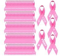 Haishell 100 PZ Nastro Rosa Pini di Consapevolezza del Cancro al Seno Hope Power Love Fight Cancro Tessuto Pins Bulk per la Campagna di Raccolta di Fondo Evento di Riconoscimento di Carità