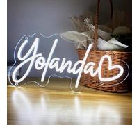 Haisic scritta Neon Personalizzata, Insegna Luminosa Nome Neon LED Personalizzata per Decorazione da Parete, Matrimonio, Compleanno Festa, Regali, Bar, Negozio, Commerciale Logo (40-150 cm)