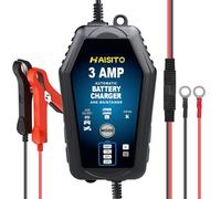 Haisito Caricabatteria da auto 3A, 6 V e 12 V, caricabatterie intelligente completamente automatico per auto, moto, batterie al litio al piombo e al litio ferro fosfato