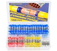 Haisstronica 180PCS saldatura Seal termorestringenti Wire connectors-waterproof connectors-electrical Automotive isolata con custodia （ 45WHITE, 60RED, 60BLUE, 15YELLOW ）