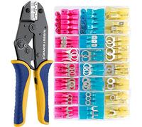 haisstronica Strumento di crimpatura per connettori termorestringenti HS-8327 con 280 pezzi connettori termorestringenti di grado marino, forcella ad anello elettrico in rame rosso stagnato AWG 22-10