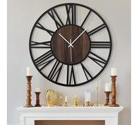 HAITANG Grande orologio da parete in legno per soggiorno, 50,8 cm, silenzioso, senza ticchettio, funziona con batterie, grande orologio da parete retrò moderno in legno, per camera da letto, sala da