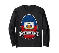 Haiti È nella mia Impronta Digitale Haitian Flag Day Pride Maglia a Manica
