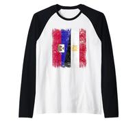 Haiti Egitto Mezza Bandiera Haitiano Egizio Patrimonio Maglia con Maniche Raglan