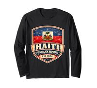 Haiti Prima Repubblica Nera dal 1804 Bandiera Haitiana Day Pride Maglia a Manica
