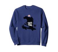 Haiti Strong - Grafica dell'isola Tropicale dell'orgoglio haitiano Felpa, Unisex per Adulti, Navy, L