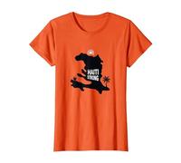 Haiti Strong - Grafica dell'isola Tropicale dell'orgoglio haitiano Maglietta, Donna, Arancio, L