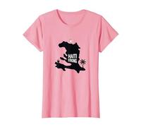Haiti Strong - Grafica dell'isola Tropicale dell'orgoglio haitiano Maglietta, Donna, Rosa, L