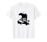 Haiti Strong - Grafica dell'isola Tropicale dell'orgoglio haitiano Maglietta, Uomo, Bianco, L