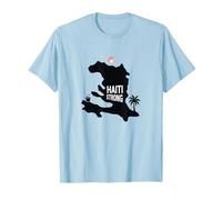 Haiti Strong - Grafica dell'isola Tropicale dell'orgoglio haitiano Maglietta, Uomo, Celeste, L