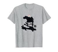 Haiti Strong - Grafica dell'isola Tropicale dell'orgoglio haitiano Maglietta, Uomo, Grigio Melange, L