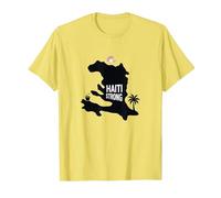 Haiti Strong - Grafica dell'isola Tropicale dell'orgoglio haitiano Maglietta, Uomo, Limone, L