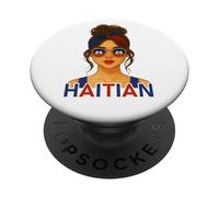 Haitian Girl Haiti Flag Haitian Girlfriend Wife PopSockets PopGrip Adesivo