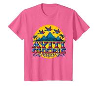 Haitian Pride Ayiti Cherie Arte nel Paradiso Tropicale Maglietta, Bambini, Rosa mélange, 2 Anni
