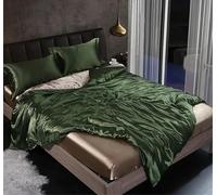 Haitpant Set di biancheria da letto in seta di gelso misto set copripiumino matrimoniale con lenzuolo con angoli set di biancheria da letto di lusso king size