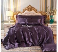 Haitpant Set di biancheria da letto in seta di gelso misto set copripiumino matrimoniale con lenzuolo con angoli set di biancheria da letto di lusso king size