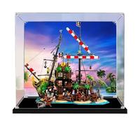 HAIWENFEIQI Espositore in acrilico per Lego Barracuda Bay Pirate Shipwreck 21322, scatola trasparente antipolvere, compatibile con kit di costruzione Lego 21322 (modello non incluso)
