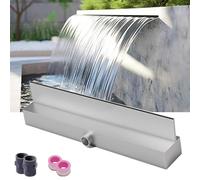 HAIXHX Cascata laghetto Wall Mounted Pool Waterfall Fountain, Stainless Steel High Flow Waterfall Spillway for Above Ground & Steelwall Swimming Pools(Silver,Outlet Wide 115cm/45.3in)
