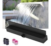 HAIXHX Cascata laghetto Wall Mounted Pool Waterfall Fountain, Stainless Steel High Flow Waterfall Spillway for Above Ground & Steelwall Swimming Pools(Black,Outlet Wide 120cm/47.2in)