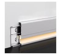 HAIXHX Veletta LED Soffitto 10 battiscopa in alluminio dal design minimalista, profilo battiscopa LED H6 cm per camera da letto, cucina, lavanderia - modanatura(Silver)