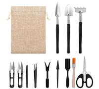 HAIYUU - Set di 13 attrezzi da giardino, con custodia, accessori per bonsai, per giardinaggio, travaso, piante grasse, cura delle piante