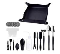HAIYUU - Set di 28 attrezzi da giardino, per bonsai, con tappetino impermeabile e borsa per il trasporto, per giardinaggio, travaso, piante grasse, cura delle piante