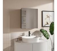 HAJDUK FURNITURE Armadietto da Bagno Nero Opaco 50x60 cm - Specchio da Parete - Mobile Bagno - Mobiletto Baño Salvaspazio 3 Ripiani - Pensili con Funzione Soft-Close