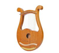 HAJHI 16 Corde Facile da Imparare Lyre Harp Portatile a Scatola Chiusa Arpa Lira Intaglio Stabile Tono Legno Massiccio Vacanza Festa Appassionati(A5)