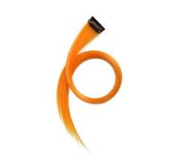HAJHI 18 Pezzi Hair Tinsel Seta Ad Alta Temperatura Hair Extensions Invisibili 55cm Extension Capelli Colorati Con Clip Fata Per Feste Festival Musicali(Mango yellow)