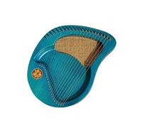 HAJHI 21/24 Corde Principianti Arpa Lira Facile da Imparare Corde di Ricambio Chiave per Accordare Borse Mogano Lyre Harp Portatile da Viaggio Intaglio Bilance(21 String Blue Green)