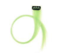 HAJHI Ciocche Colorate Per Capelli Cosplay 3 Pezzi Hair Tinsel Possono Essere Arricciate Tagliate Fate Lucide Lisce Hair Extensions Clip BB Invisibili(Green C)