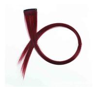 HAJHI Ciocche Colorate Per Capelli Cosplay 3 Pezzi Hair Tinsel Possono Essere Arricciate Tagliate Fate Lucide Lisce Hair Extensions Clip BB Invisibili(Burgundy)