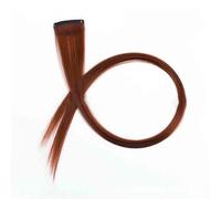 HAJHI Ciocche Colorate Per Capelli Cosplay 3 Pezzi Hair Tinsel Possono Essere Arricciate Tagliate Fate Lucide Lisce Hair Extensions Clip BB Invisibili(Coffee brown)
