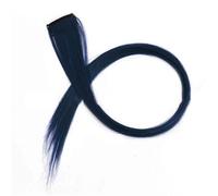 HAJHI Ciocche Colorate Per Capelli Cosplay 3 Pezzi Hair Tinsel Possono Essere Arricciate Tagliate Fate Lucide Lisce Hair Extensions Clip BB Invisibili(Navy blue)