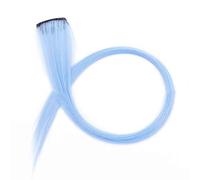 HAJHI Ciocche Colorate Per Capelli Cosplay 3 Pezzi Hair Tinsel Possono Essere Arricciate Tagliate Fate Lucide Lisce Hair Extensions Clip BB Invisibili(Blue B)