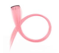 HAJHI Ciocche Colorate Per Capelli Cosplay 3 Pezzi Hair Tinsel Possono Essere Arricciate Tagliate Fate Lucide Lisce Hair Extensions Clip BB Invisibili(Pink B)