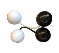 HAJHI Filatura Asalato Ritmo Percussioni Adulti Bambini Facile da Imparare Festa Oggetti di Scena Ambientali Kashaka Africano Aslatuas Regolabile Corda(2pcs,Black white)