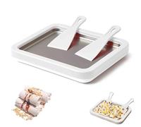 HAJHI Gelatiera Arrotolata Congelamento Rapido Macchina Per Arrotolato Per I Partiti Vassoio Per Yogurt Niente Elettricità Con La Pala Acciaio Inossidabile Per La Frutta(Bianca)