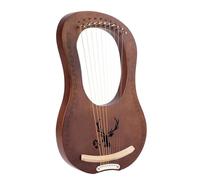 HAJHI Grecia Arpa Lira Legno Massiccio Mogano Corde 7/10 Tipo di Scatola Lyre Harp Set in Metallo Corde Accordabile Plettro Portatile da Viaggio da Campeggio(10 Tone Elk Vintage)