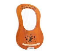 HAJHI Grecia Arpa Lira Legno Massiccio Mogano Corde 7/10 Tipo di Scatola Lyre Harp Set in Metallo Corde Accordabile Plettro Portatile da Viaggio da Campeggio(10 Tone Reindeer Log Color)