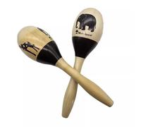 HAJHI Legno Massiccio Maracas Professionale Percussione 2 Pezzi Fruscio Ritmo Martello di Sabbia Suono Stabilità Shaker Banda Accompagnamento Concerti Amanti della Musica