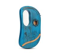HAJHI Mini Arpa Principianti 16 Suoni Tipo di Scatola Lyre Harp in Acciaio Corde con Manuali D'istruzione, Camera di Risonanza Arpa Lira Festa Concerti(Blu)