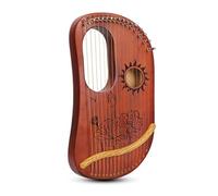 HAJHI Mini Arpa Principianti 16 Suoni Tipo di Scatola Lyre Harp in Acciaio Corde con Manuali D'istruzione, Camera di Risonanza Arpa Lira Festa Concerti(Coffee)