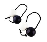HAJHI Regolabile Corda Shaker Asalato a Due Mani Ritmo Percussioni, 2 Pezzi Tamburello Kashaka Africano Tradizionale Strumenti Aslatuas Facile da Imparare Festa Scuole(Black and White)