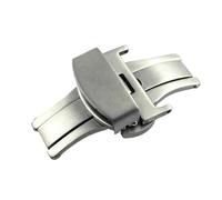 HAJMGUMC Fibbie for cinturini for orologi 10mm 12mm 14mm16mm 20mm 22mm 24mm Fibbia a farfalla in acciaio inossidabile con bottoni lucidi Cinturini for orologi Chiusura(Silver-Matte,16mm)