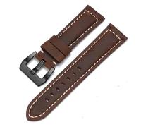 HAJMGUMC Misura for cinturino for orologio Fit For Panerai cinturino in vera pelle da uomo da donna PAM111/441/312 cintura di fabbrica 20mm 22mm 24mm 26mm(DarkBrown Black,24mm)