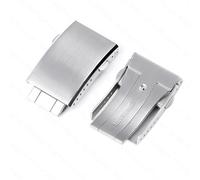 HAJMGUMC Solido cinturino in acciaio inossidabile 316L fibbia pieghevole 18mm 20mm 22mm estensione doppia spinta farfalla orologio in metallo chiusura accessori(Silver,20mm)